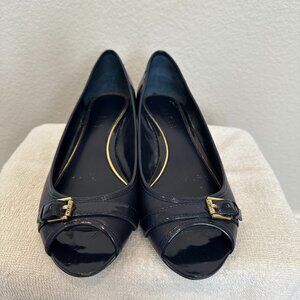 Lauren Ralph Lauren Madison Midnight 7.5 Navy Blue Wedges